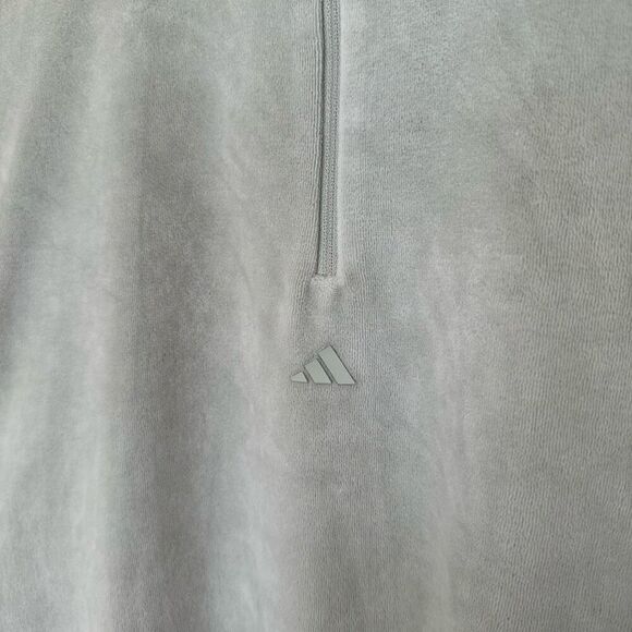 Adidas Originals Unisex Basketball Velour Half Zip 3/4 Sleeve Oversized Sweatshi - Picture 9 of 15